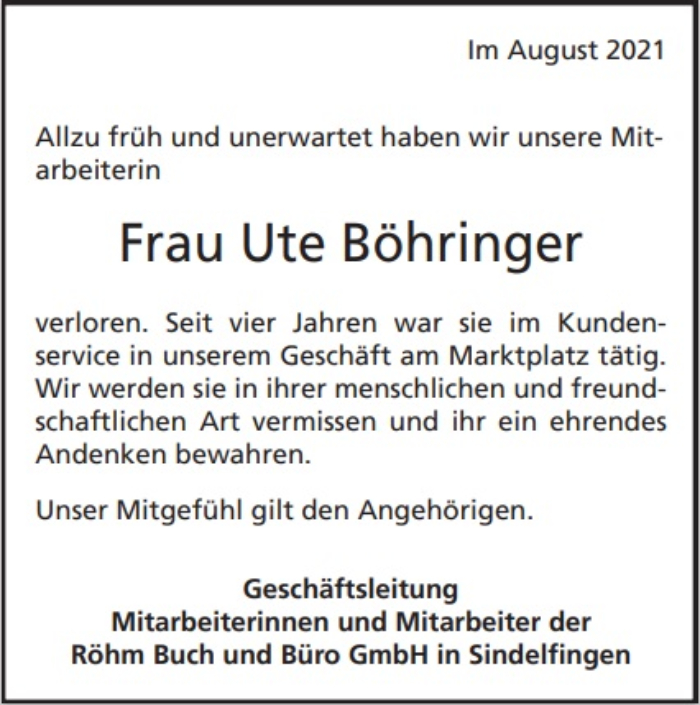 Ute Böhringer