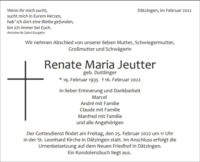 Renate Maria Jeutter