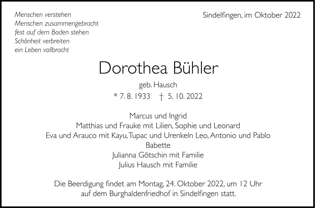 Dorothea Bühler