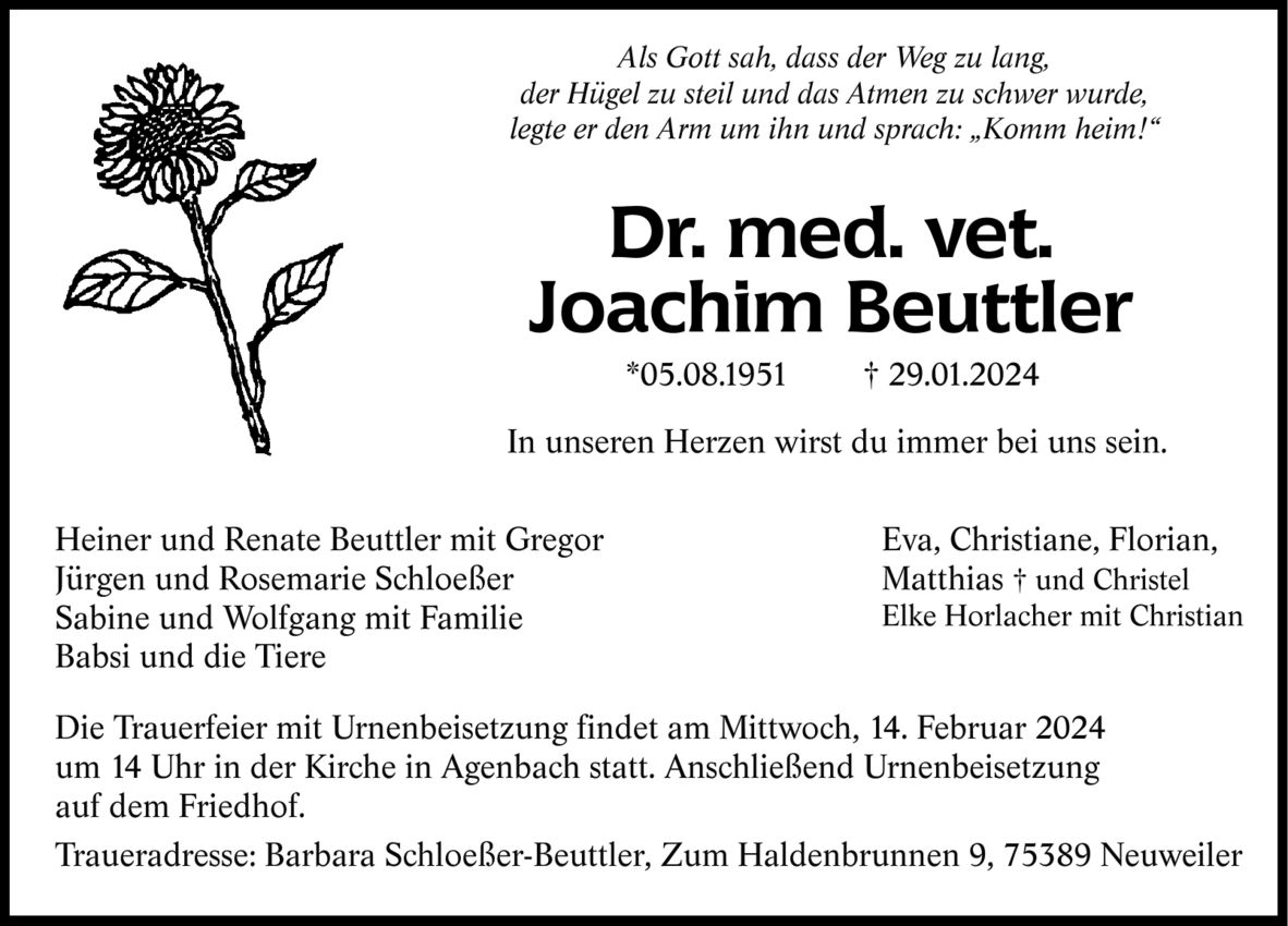 Dr. med. vet. Joachim Beuttler