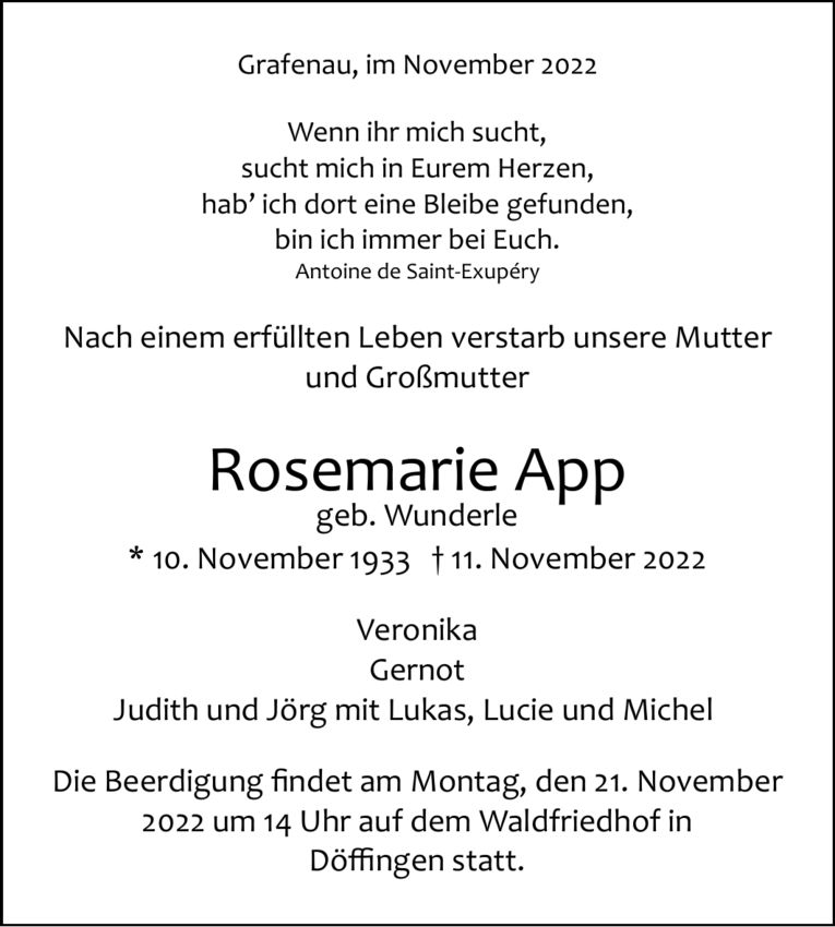 Rosemarie App