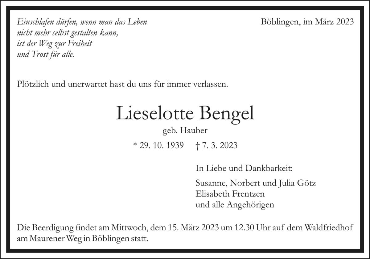 Lieselotte Bengel