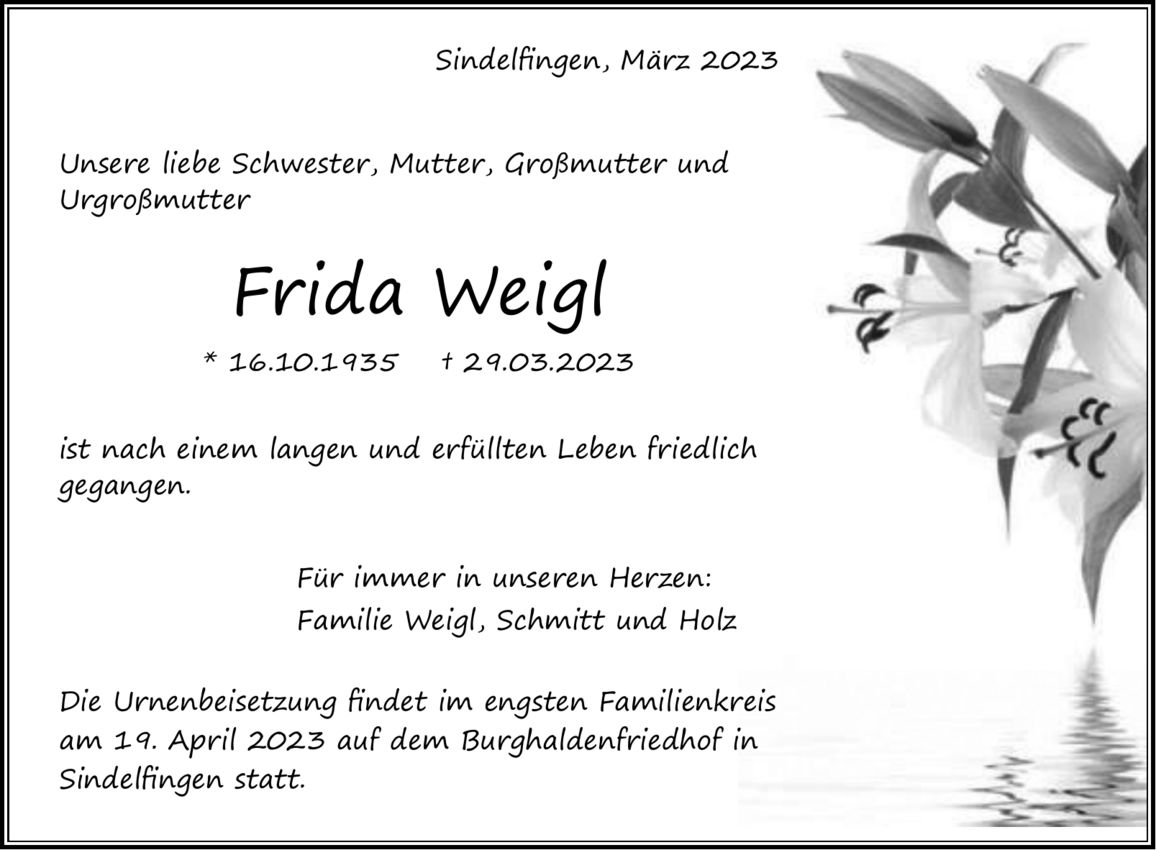 Frieda  Weigl