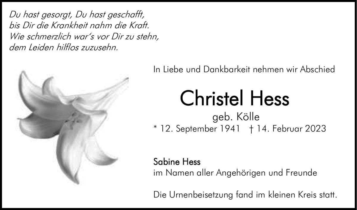 Christel  Hess